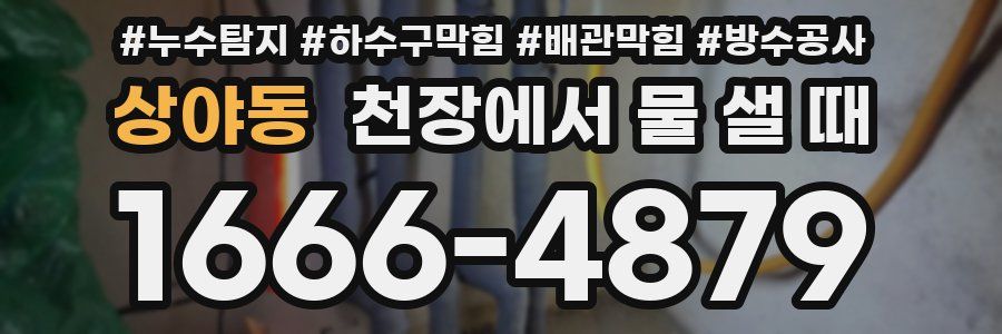 상야동 천장에서 물 샐 때