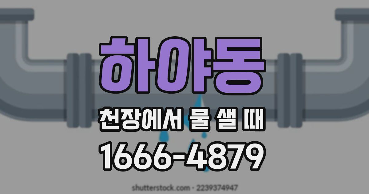 하야동 천장에서 물 샐 때