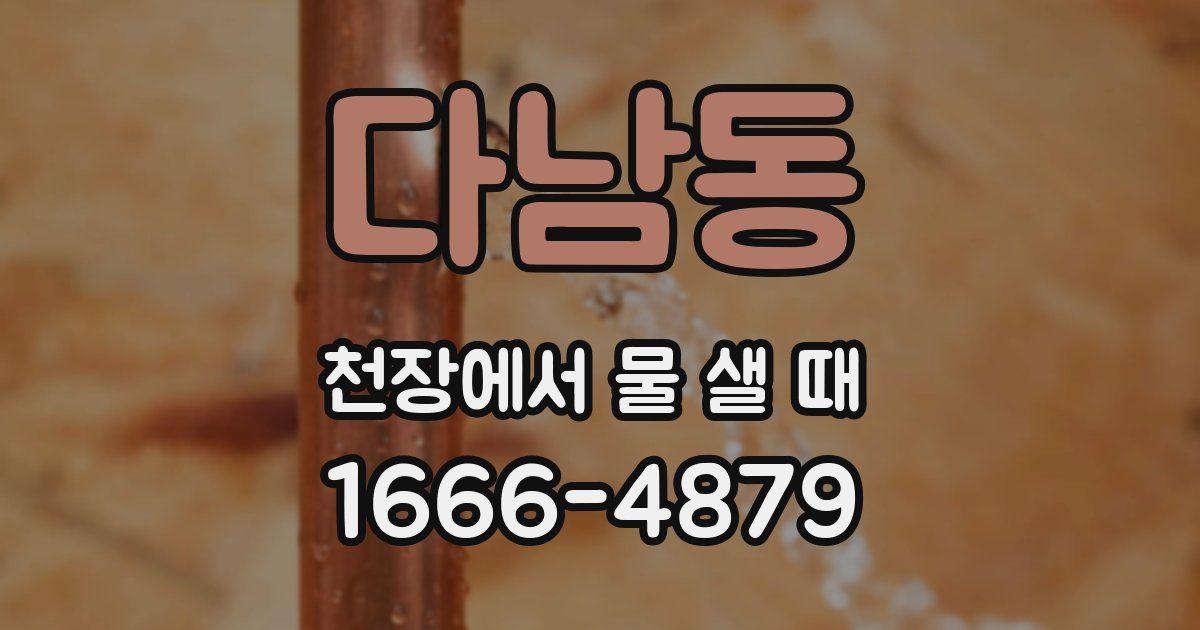 다남동 천장에서 물 샐 때