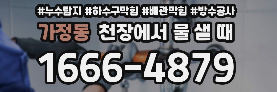 가정동 천장에서 물 샐 때