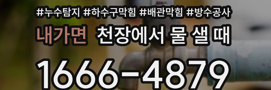 내가면 천장에서 물 샐 때