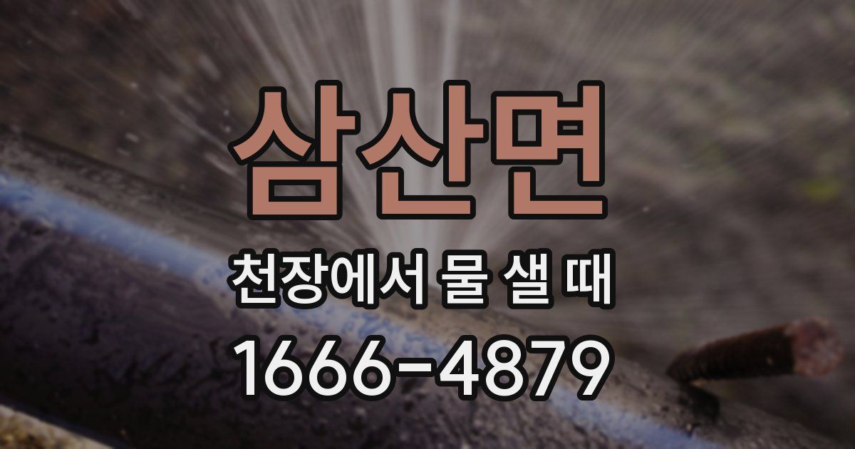 삼산면 천장에서 물 샐 때
