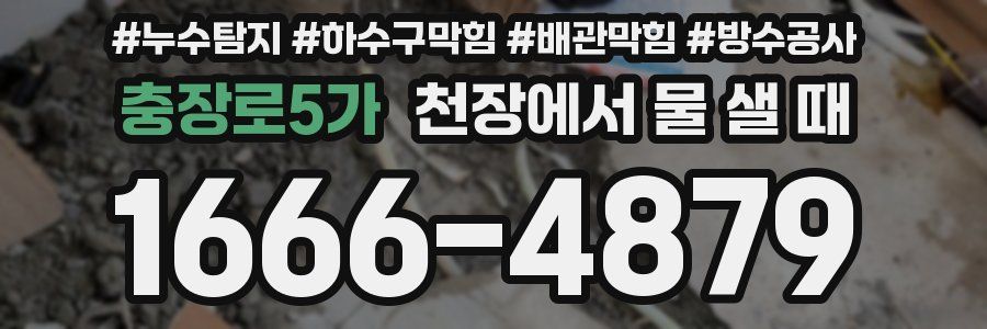 충장로5가 천장에서 물 샐 때