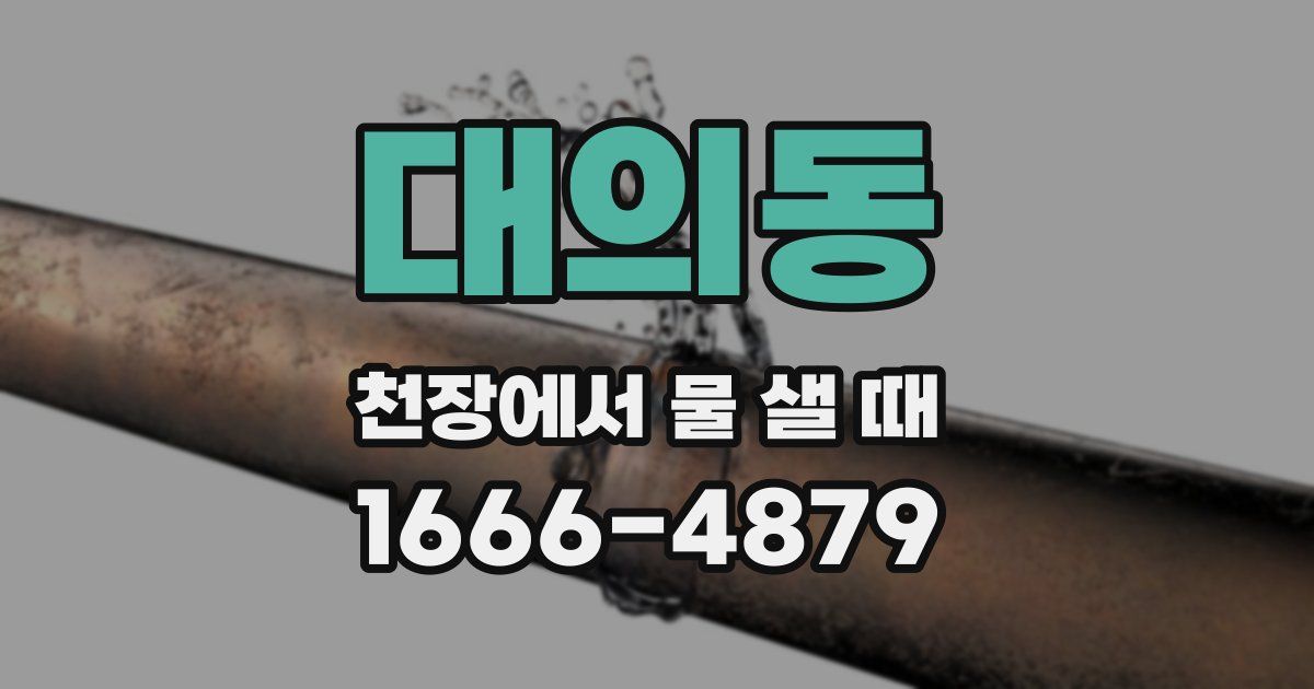 대의동 천장에서 물 샐 때