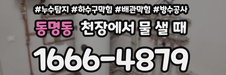 동명동 천장에서 물 샐 때