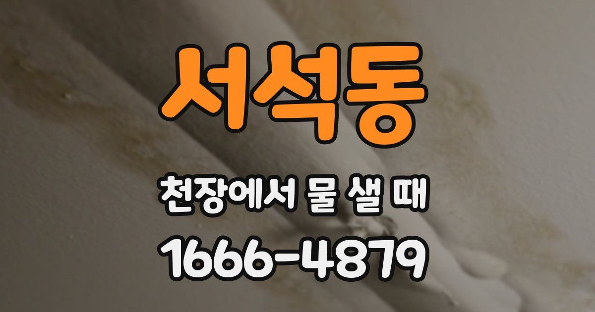서석동 천장에서 물 샐 때