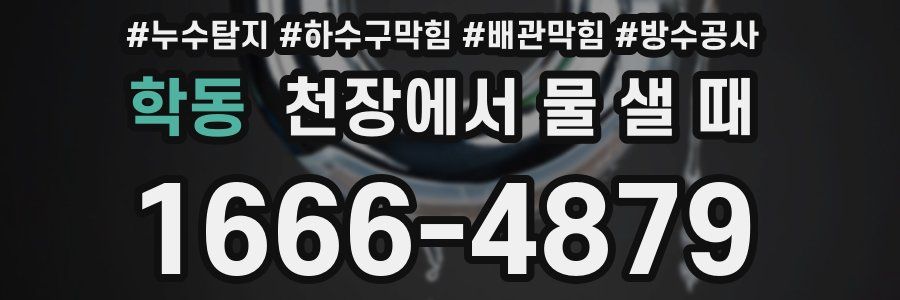 학동 천장에서 물 샐 때