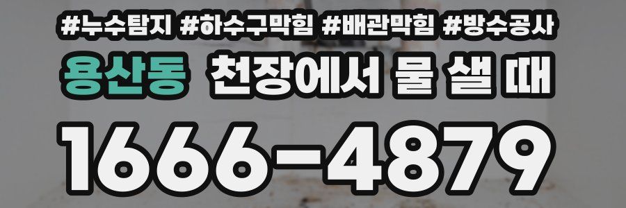 용산동 천장에서 물 샐 때
