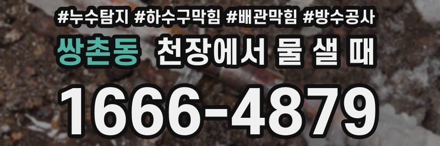 쌍촌동 천장에서 물 샐 때