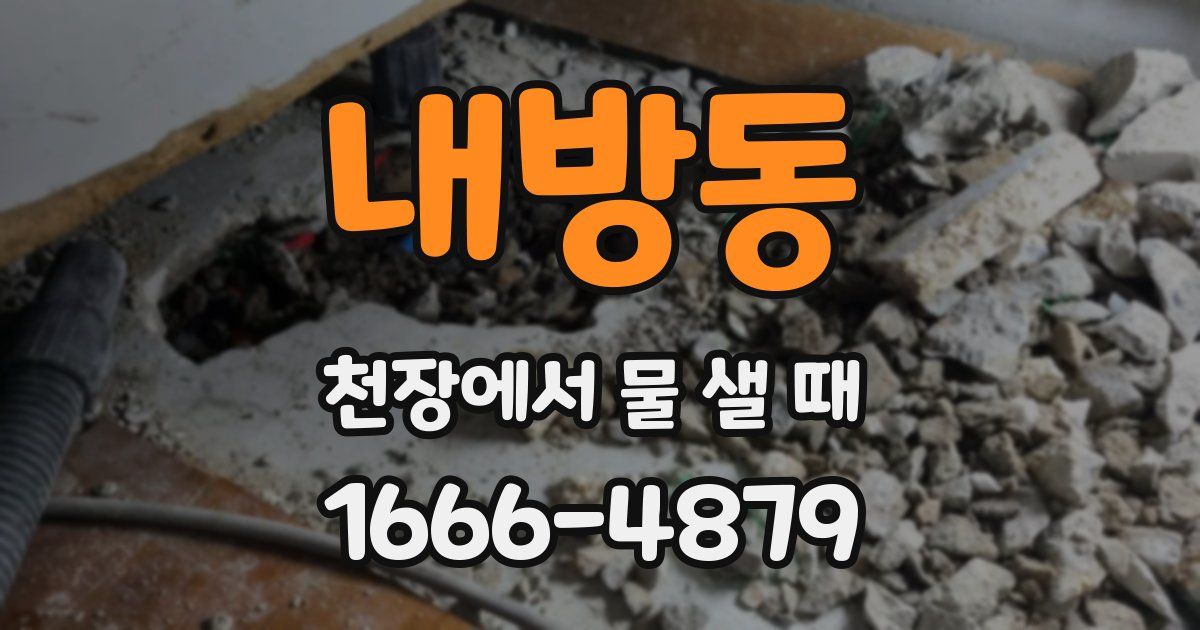 내방동 천장에서 물 샐 때