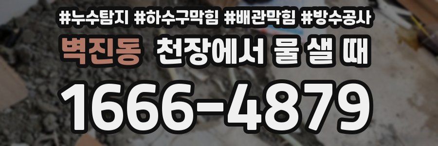 벽진동 천장에서 물 샐 때
