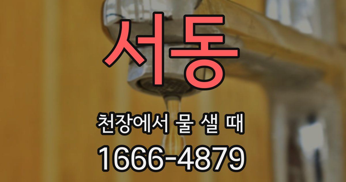 서동 천장에서 물 샐 때