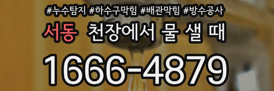 서동 천장에서 물 샐 때