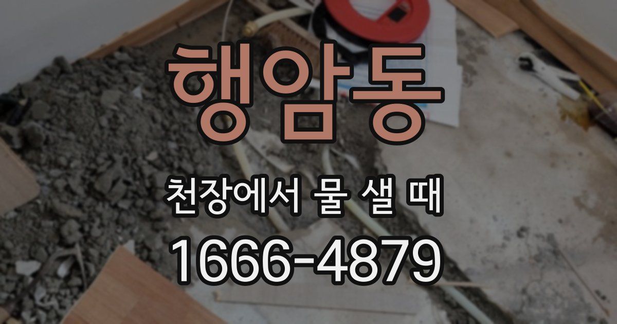 행암동 천장에서 물 샐 때