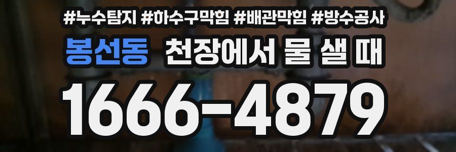봉선동 천장에서 물 샐 때