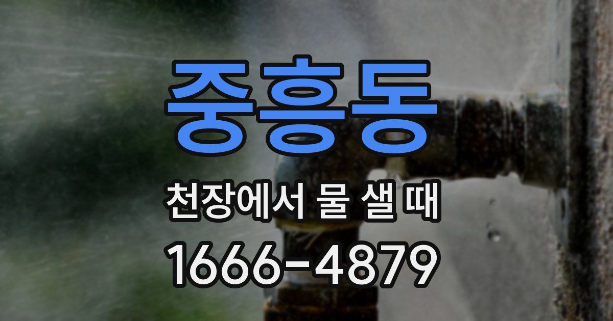 중흥동 천장에서 물 샐 때