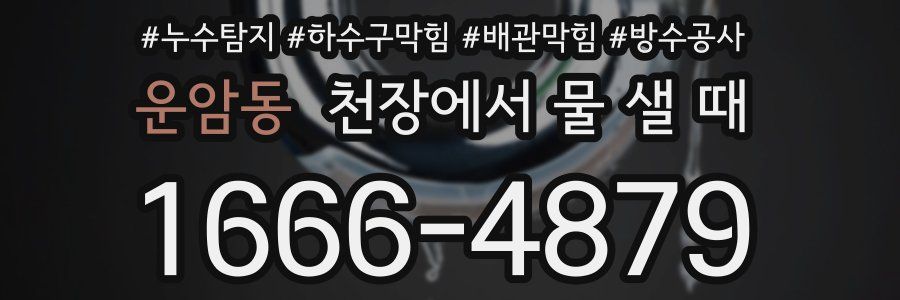 운암동 천장에서 물 샐 때