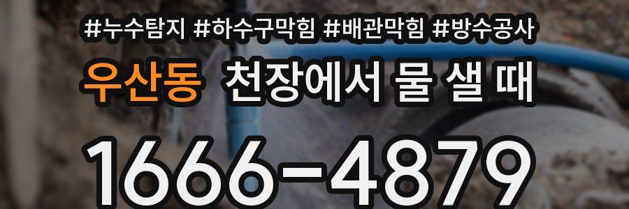 우산동 천장에서 물 샐 때