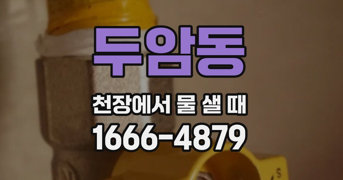 두암동 천장에서 물 샐 때