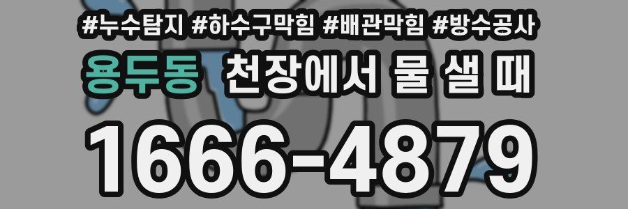 용두동 천장에서 물 샐 때