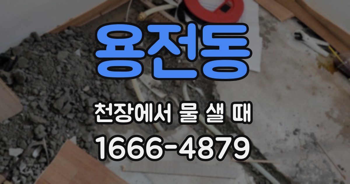 용전동 천장에서 물 샐 때
