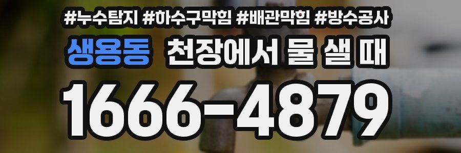 생용동 천장에서 물 샐 때