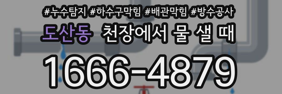도산동 천장에서 물 샐 때