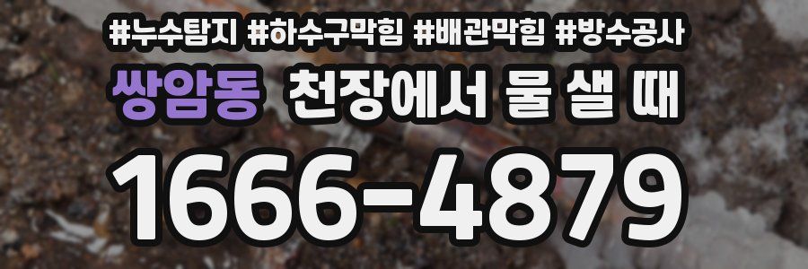 쌍암동 천장에서 물 샐 때