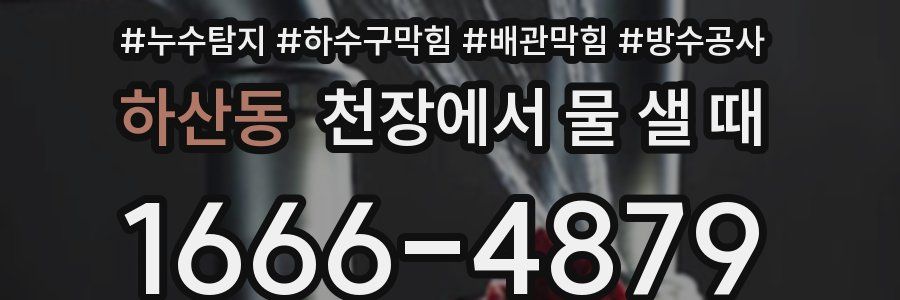 하산동 천장에서 물 샐 때