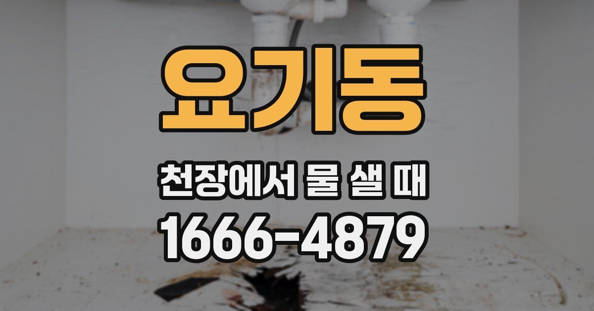 요기동 천장에서 물 샐 때