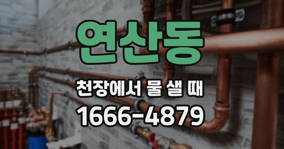 연산동 천장에서 물 샐 때