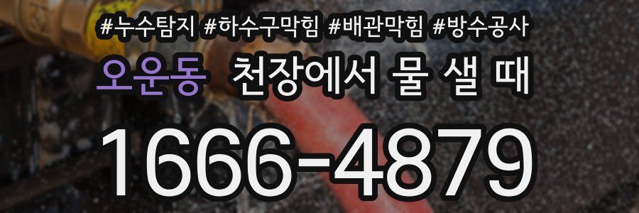 오운동 천장에서 물 샐 때