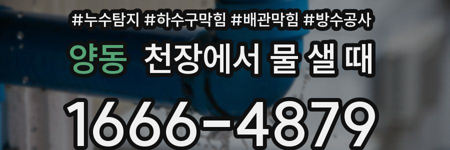 양동 천장에서 물 샐 때