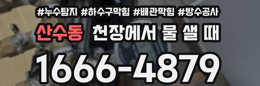 산수동 천장에서 물 샐 때