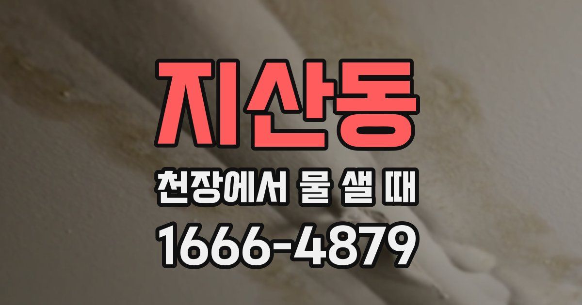 지산동 천장에서 물 샐 때
