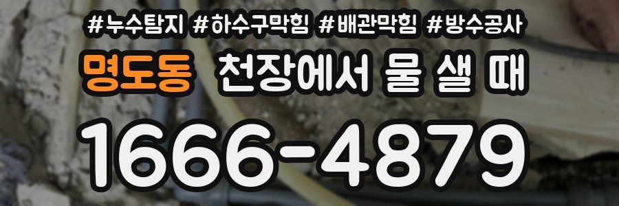 명도동 천장에서 물 샐 때
