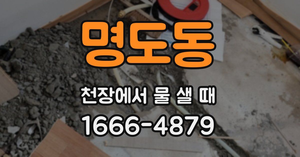 명도동 천장에서 물 샐 때