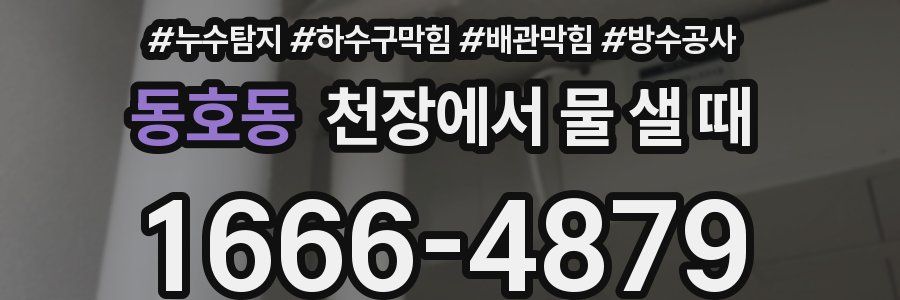 동호동 천장에서 물 샐 때