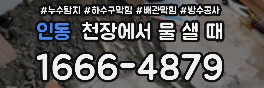 인동 천장에서 물 샐 때