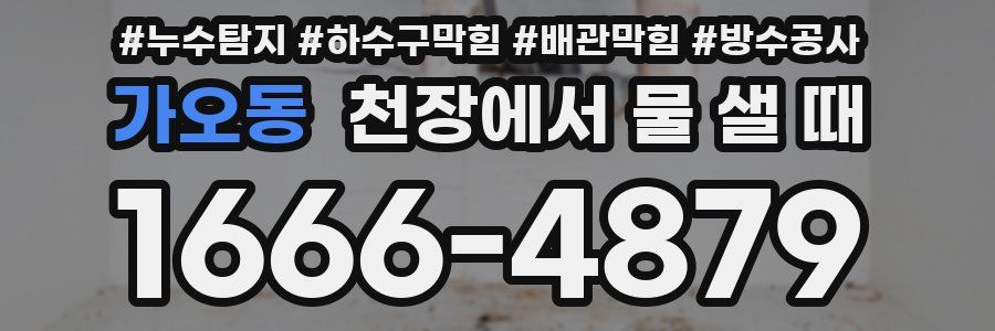가오동 천장에서 물 샐 때