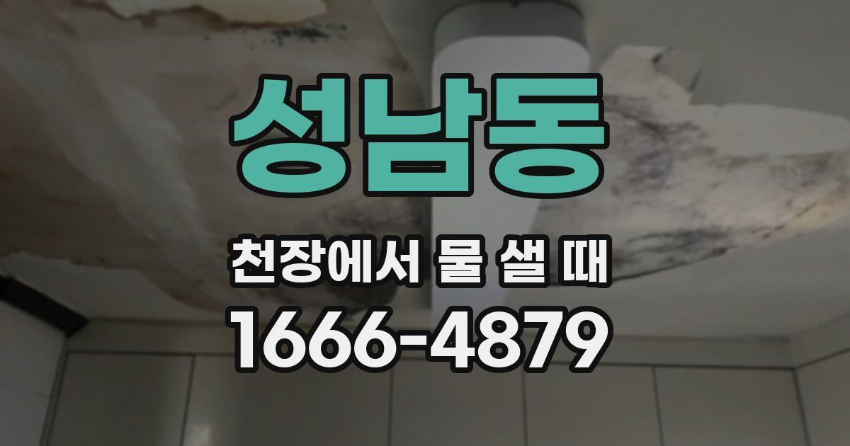 성남동 천장에서 물 샐 때