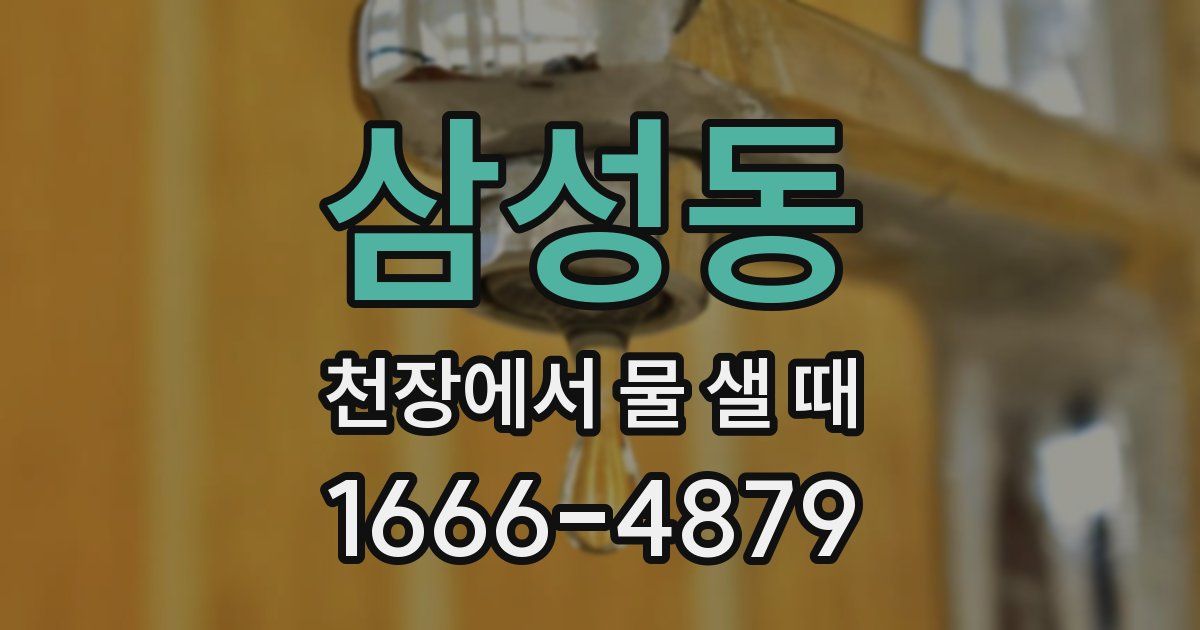 삼성동 천장에서 물 샐 때