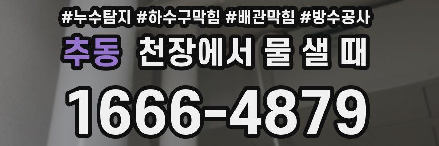 추동 천장에서 물 샐 때