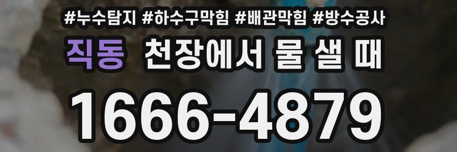 직동 천장에서 물 샐 때