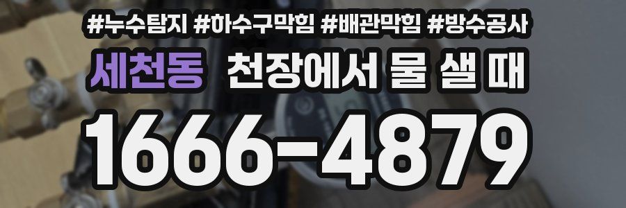 세천동 천장에서 물 샐 때