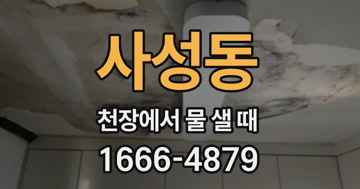 사성동 천장에서 물 샐 때