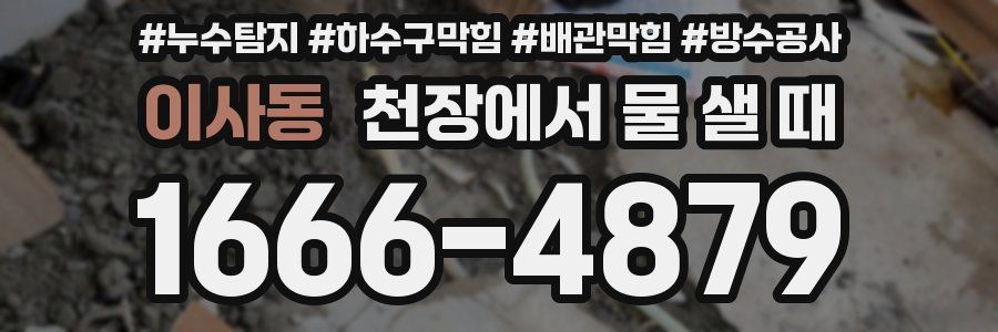 이사동 천장에서 물 샐 때