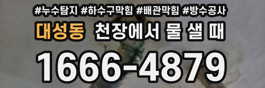 대성동 천장에서 물 샐 때