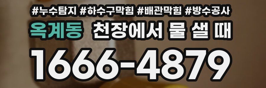 옥계동 천장에서 물 샐 때