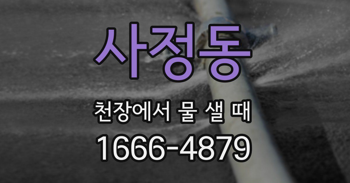 사정동 천장에서 물 샐 때